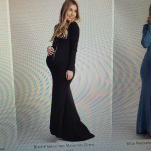 Long black maternity dress